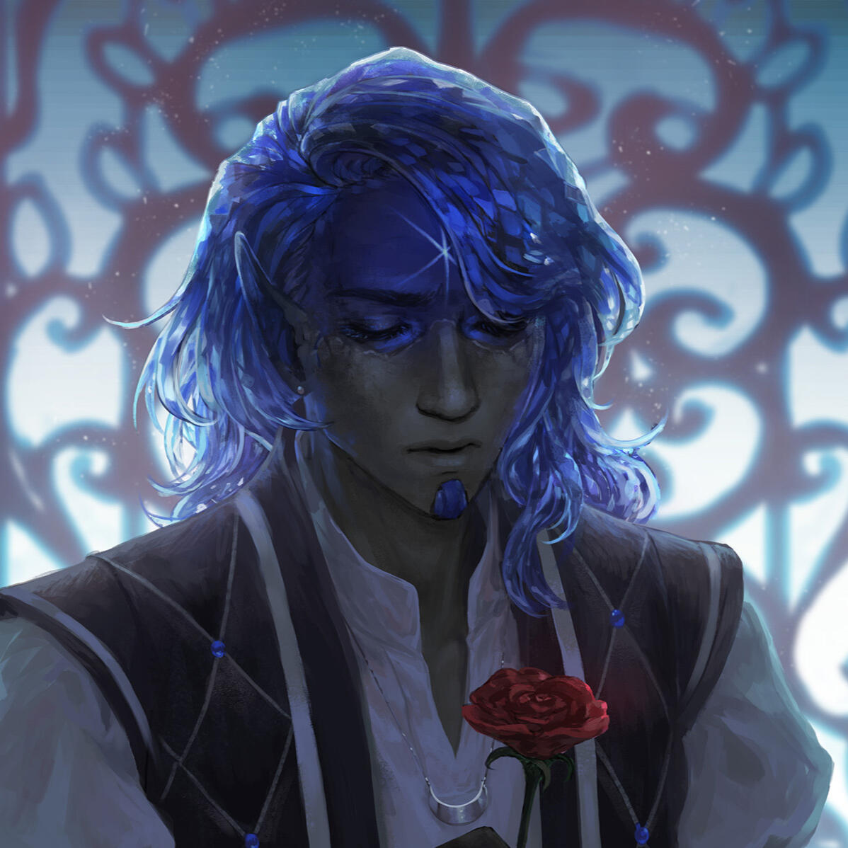 Sapphire Earth Genasi Drow